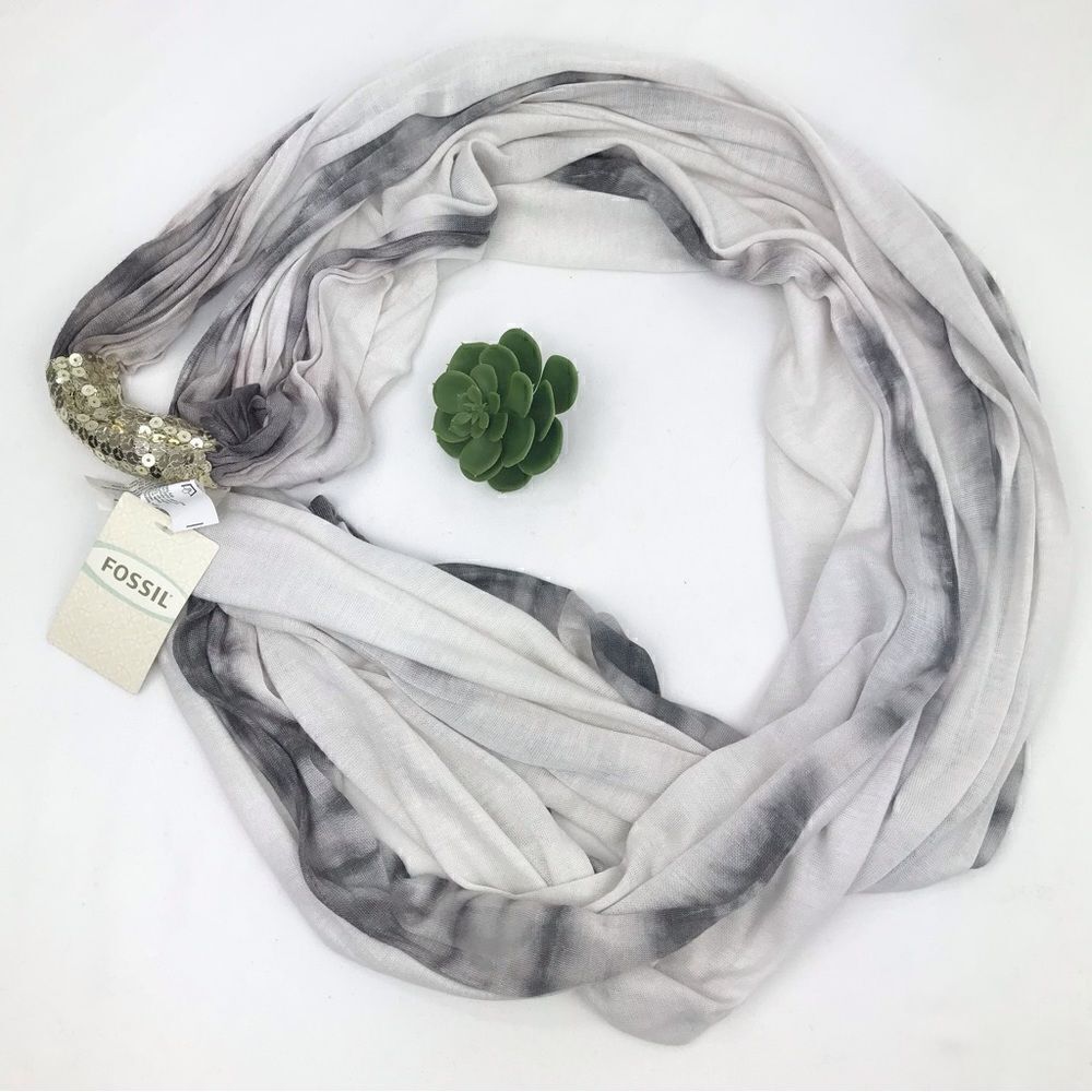 Fossil JENNA Ombre Sequin Infinity Scarf- New With Tags